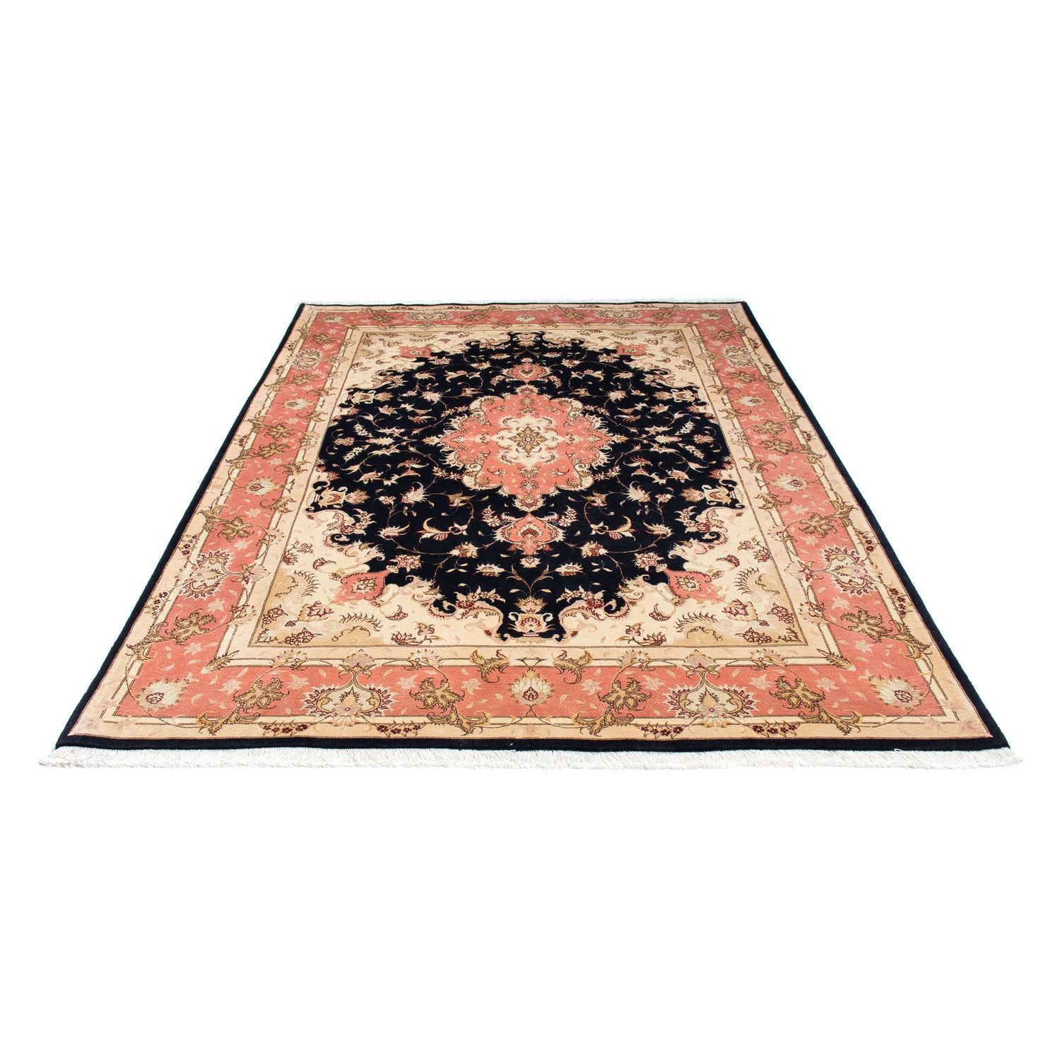 Persisk tæppe - Tabriz - Royal - 245 x 168 cm - mørkeblå