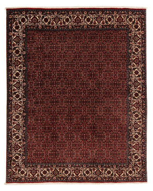 Persisk tæppe - Bijar - 249 x 202 cm - mørkerød