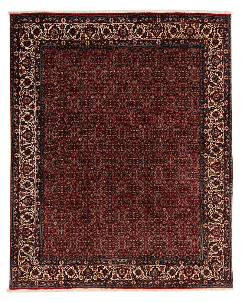 Persisk tæppe - Bijar - 249 x 202 cm - mørkerød