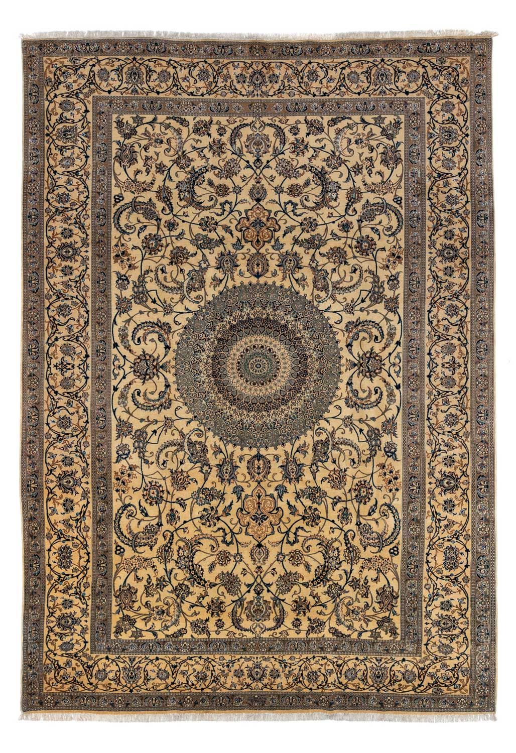 Persisk tæppe - Nain - Premium - 362 x 243 cm - mørk beige