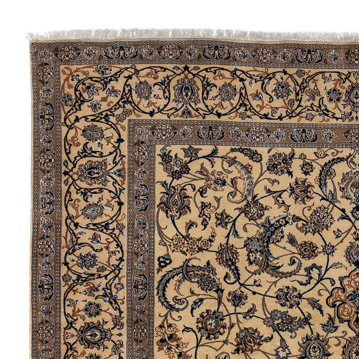 Persisk tæppe - Nain - Premium - 362 x 243 cm - mørk beige