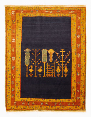Gabbeh Tæppe - Loribaft Persisk - 210 x 168 cm - mørkeblå