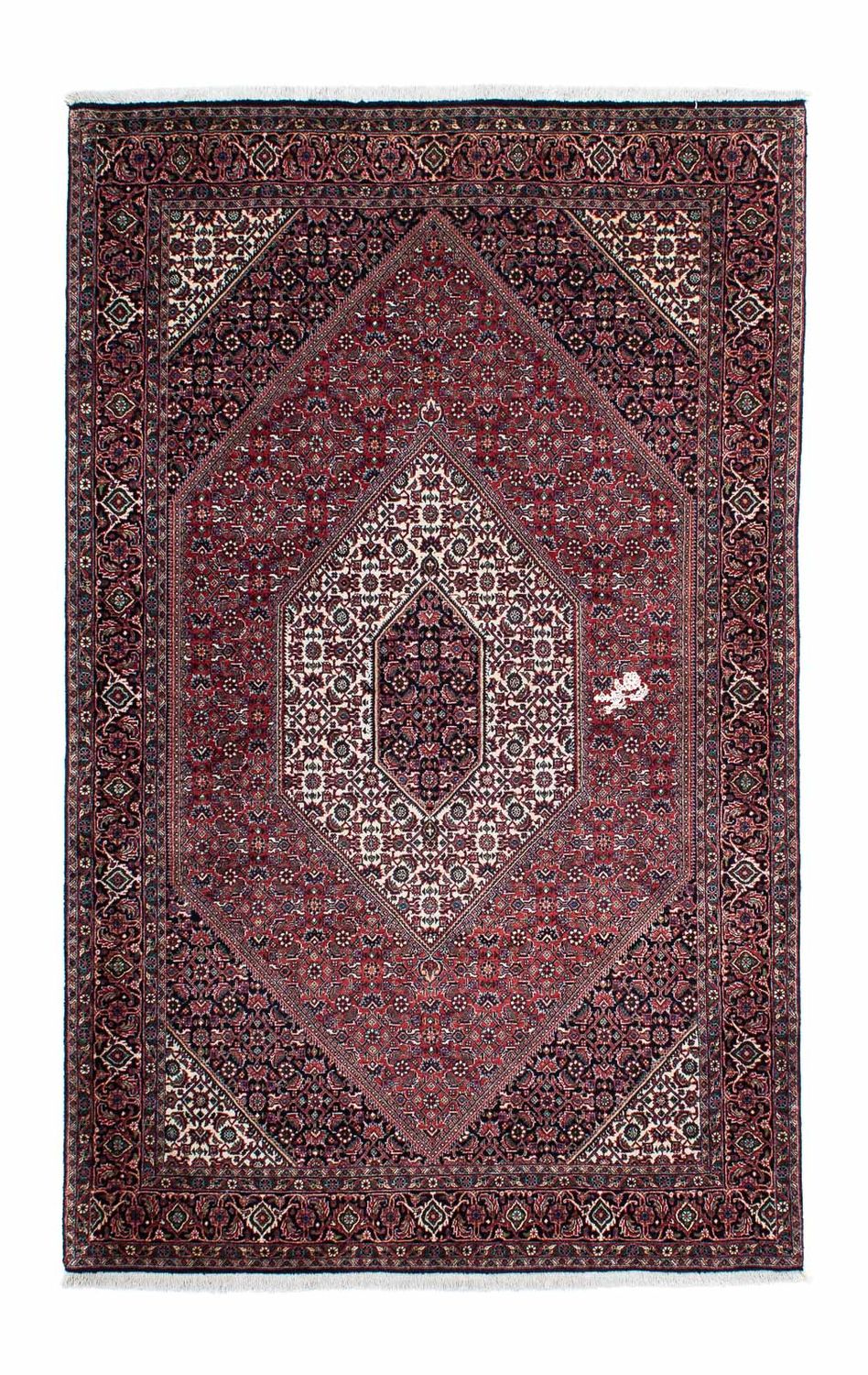 Persisk tæppe - Bijar - 215 x 128 cm - lysrød