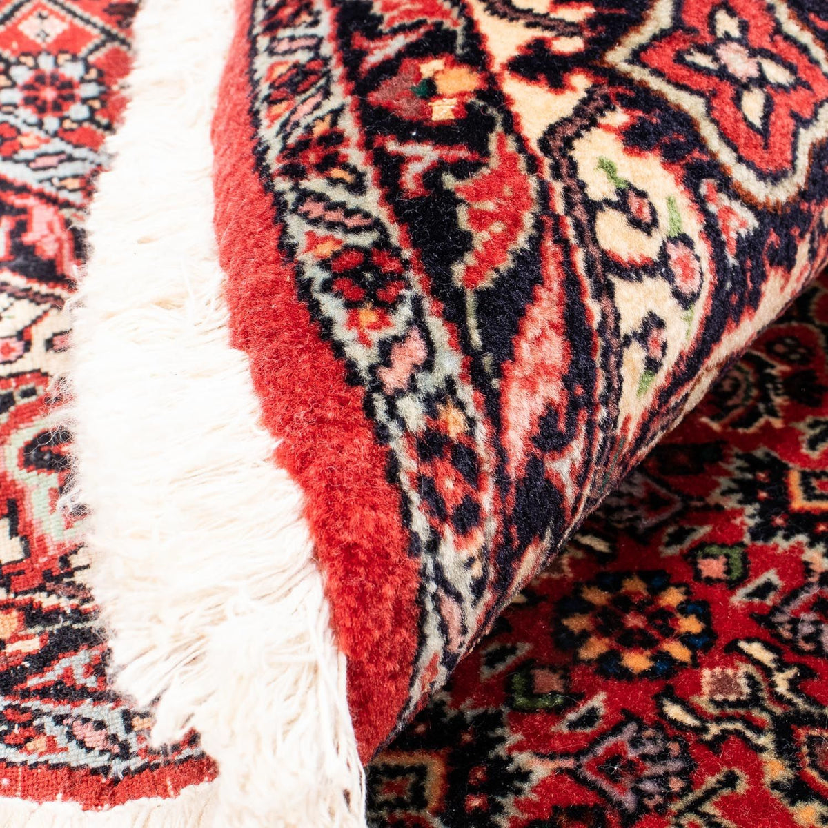 Persisk tæppe - Bijar rundt  - 150 x 150 cm - mørkerød