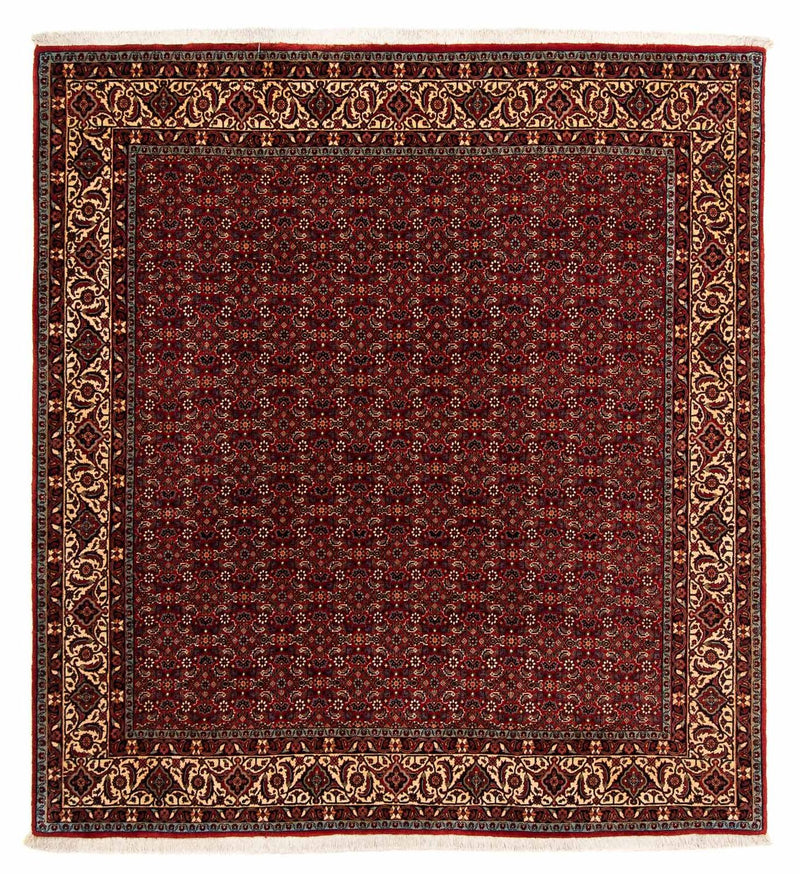 Persisk tæppe - Bijar firkantet  - 207 x 200 cm - mørkerød