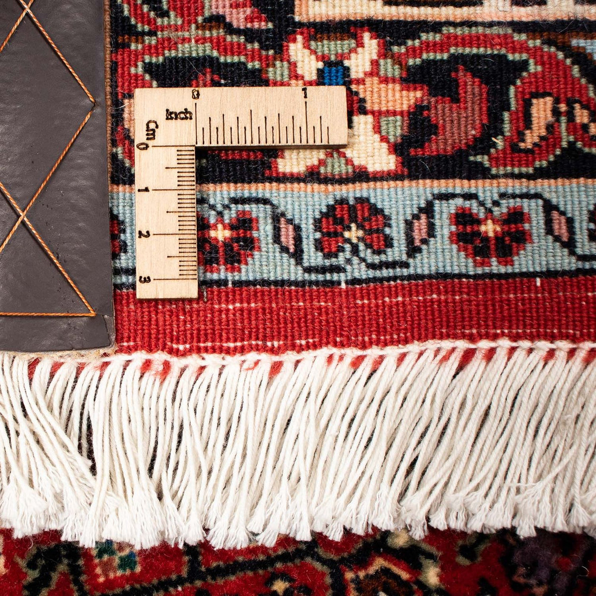 Persisk tæppe - Bijar firkantet  - 207 x 200 cm - mørkerød