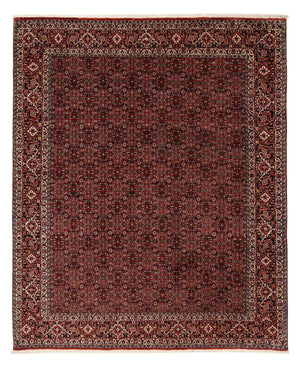 Persisk tæppe - Bijar - 242 x 202 cm - mørkerød