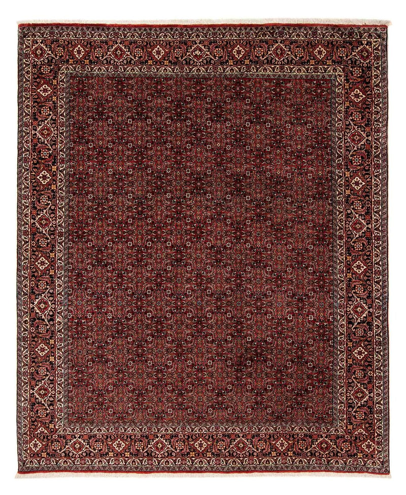 Persisk tæppe - Bijar - 242 x 202 cm - mørkerød