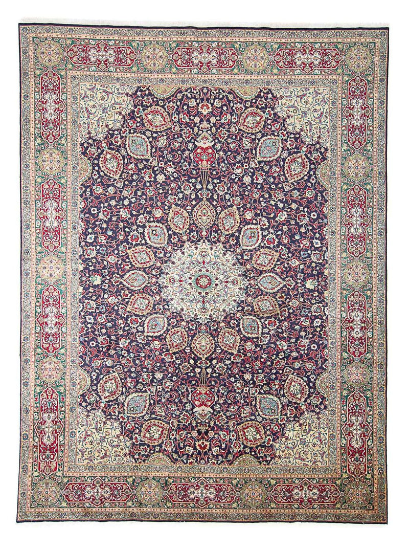 Persisk tæppe - Tabriz - Royal - 401 x 300 cm - mørkeblå