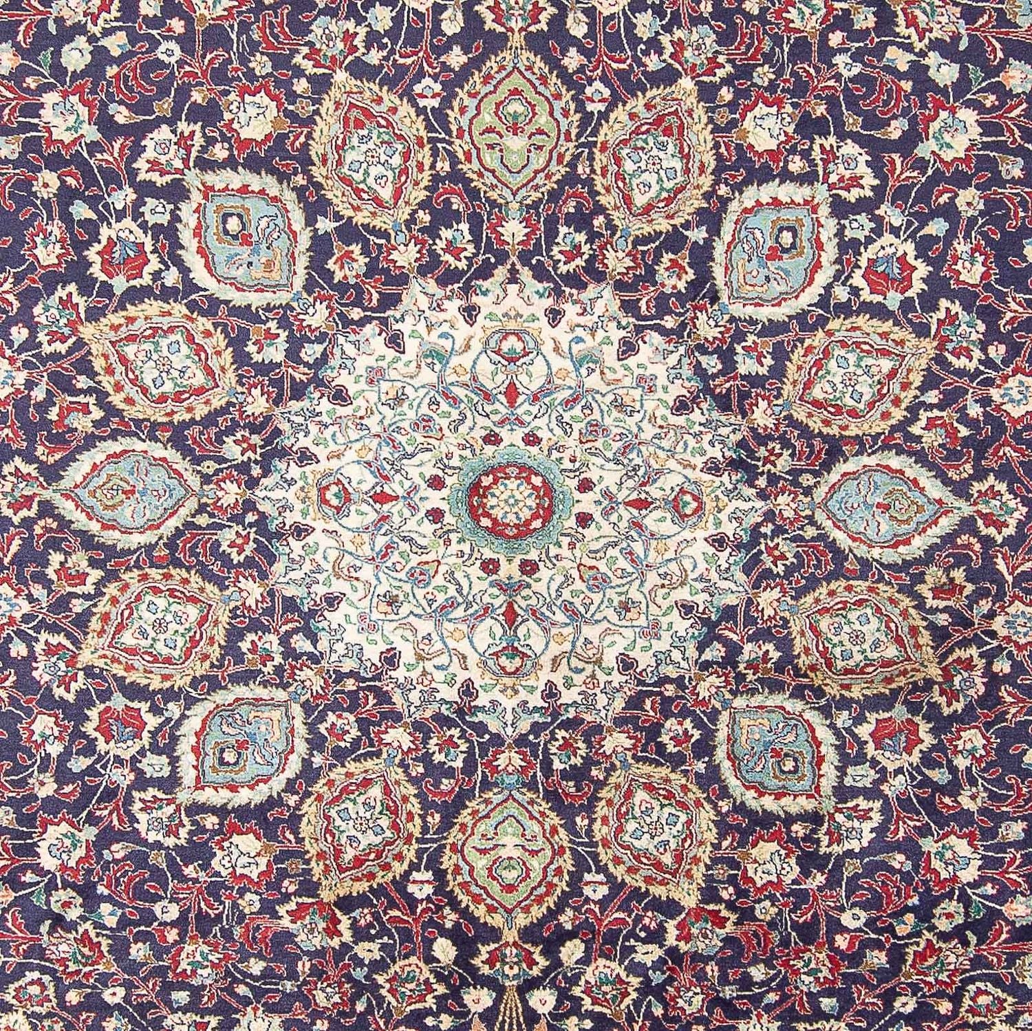 Persisk tæppe - Tabriz - Royal - 401 x 300 cm - mørkeblå