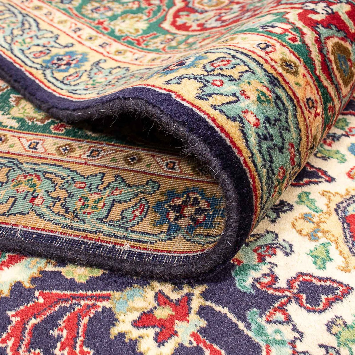 Persisk tæppe - Tabriz - Royal - 401 x 300 cm - mørkeblå