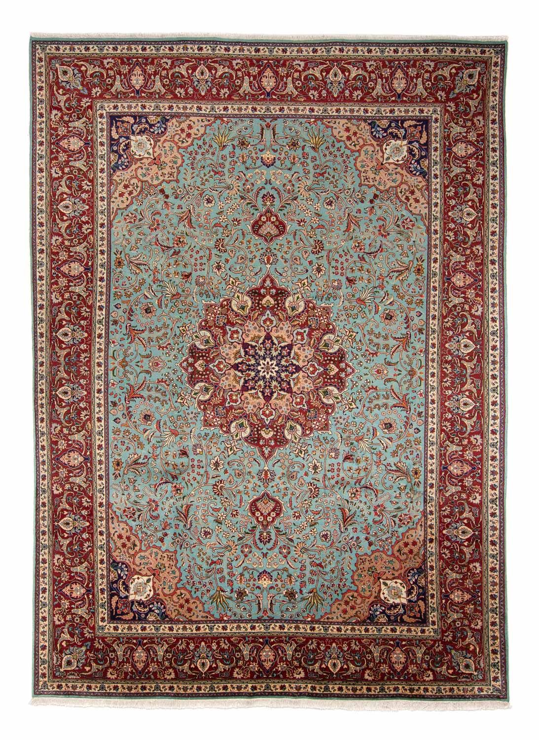 Persisk tæppe - Tabriz - Royal - 350 x 248 cm - turkis