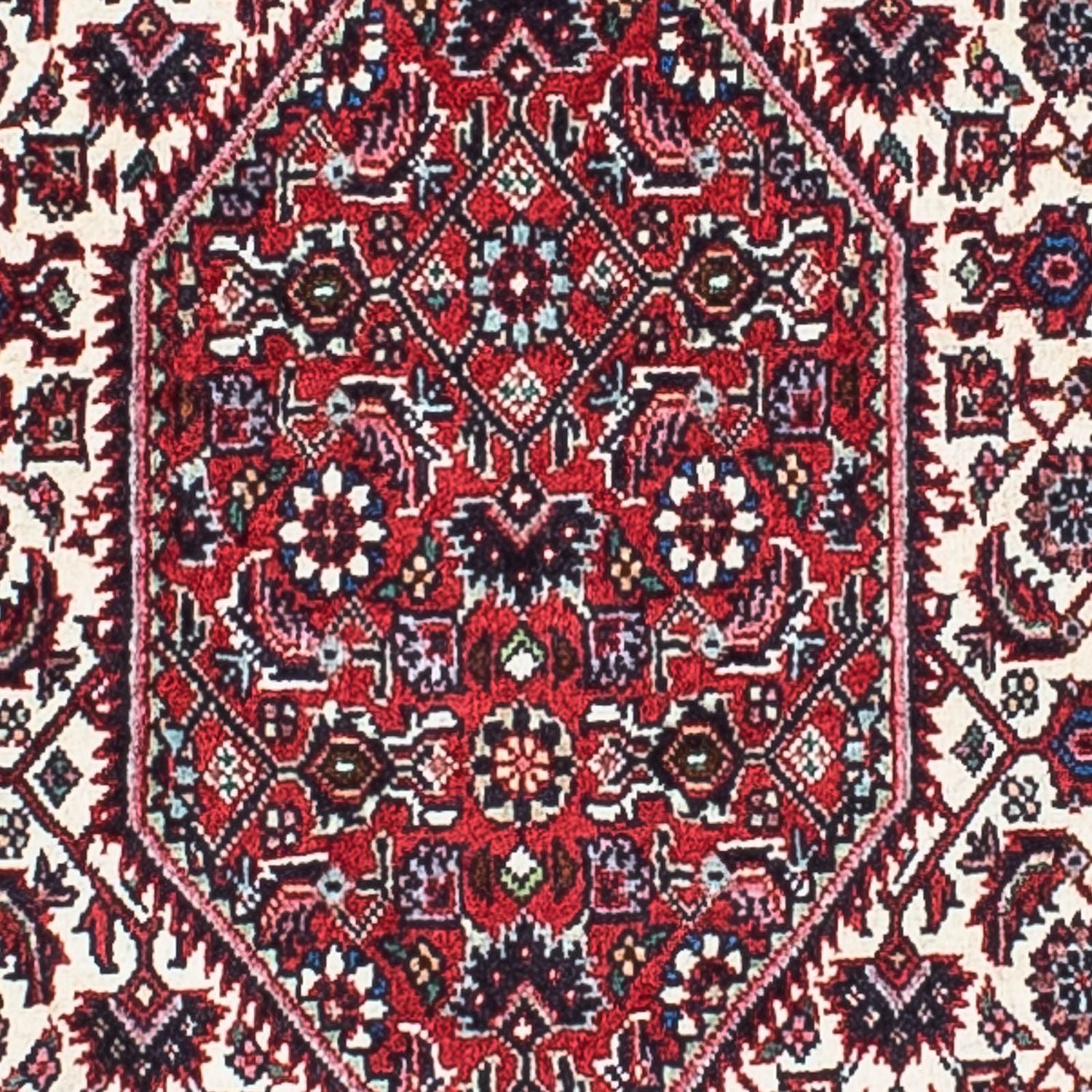 Persisk tæppe - Bijar - 204 x 129 cm - lysrød