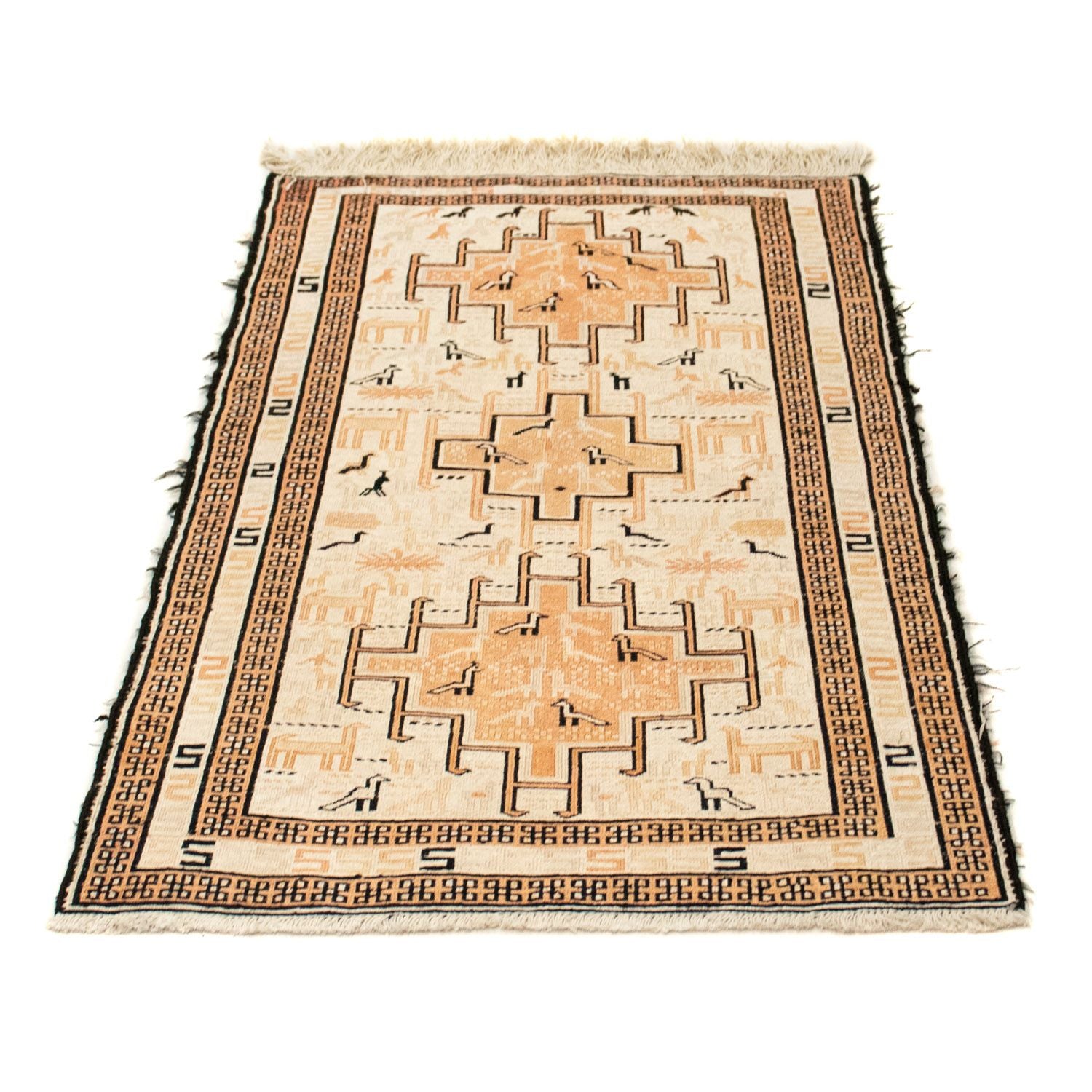 Kelim-tæppe - orientalsk - 101 x 65 cm - beige