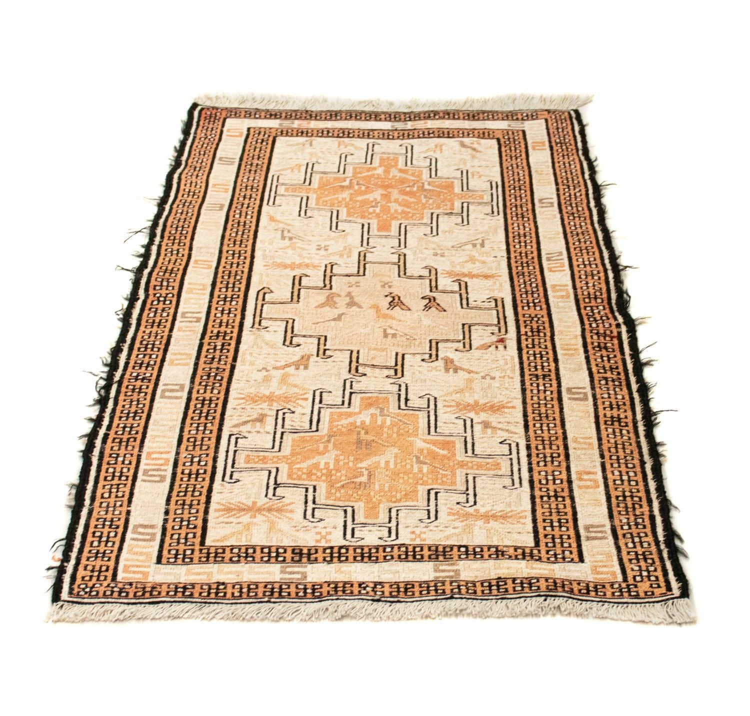 Kelim-tæppe - orientalsk - 103 x 62 cm - beige