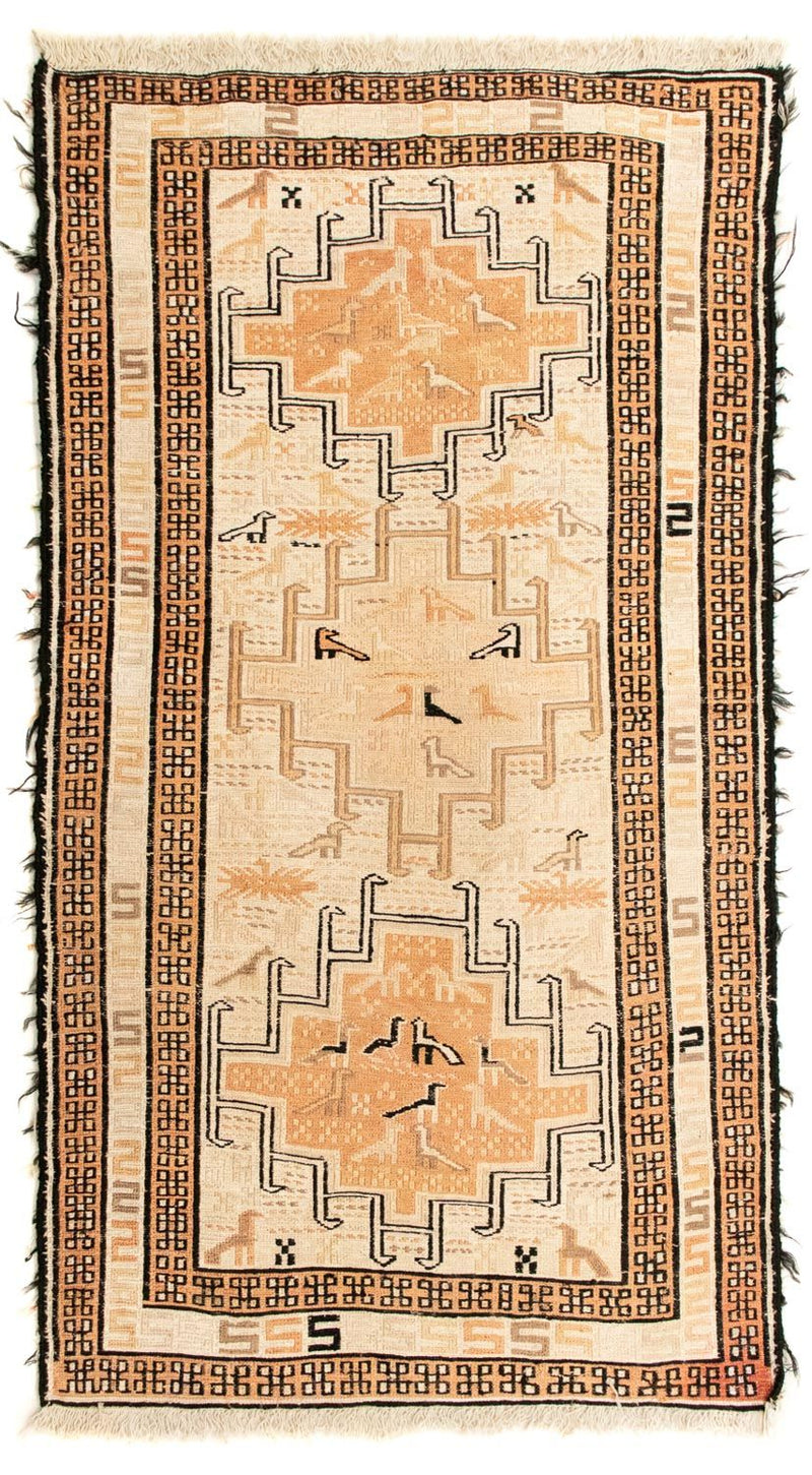 Kelim-tæppe - orientalsk - 107 x 63 cm - beige