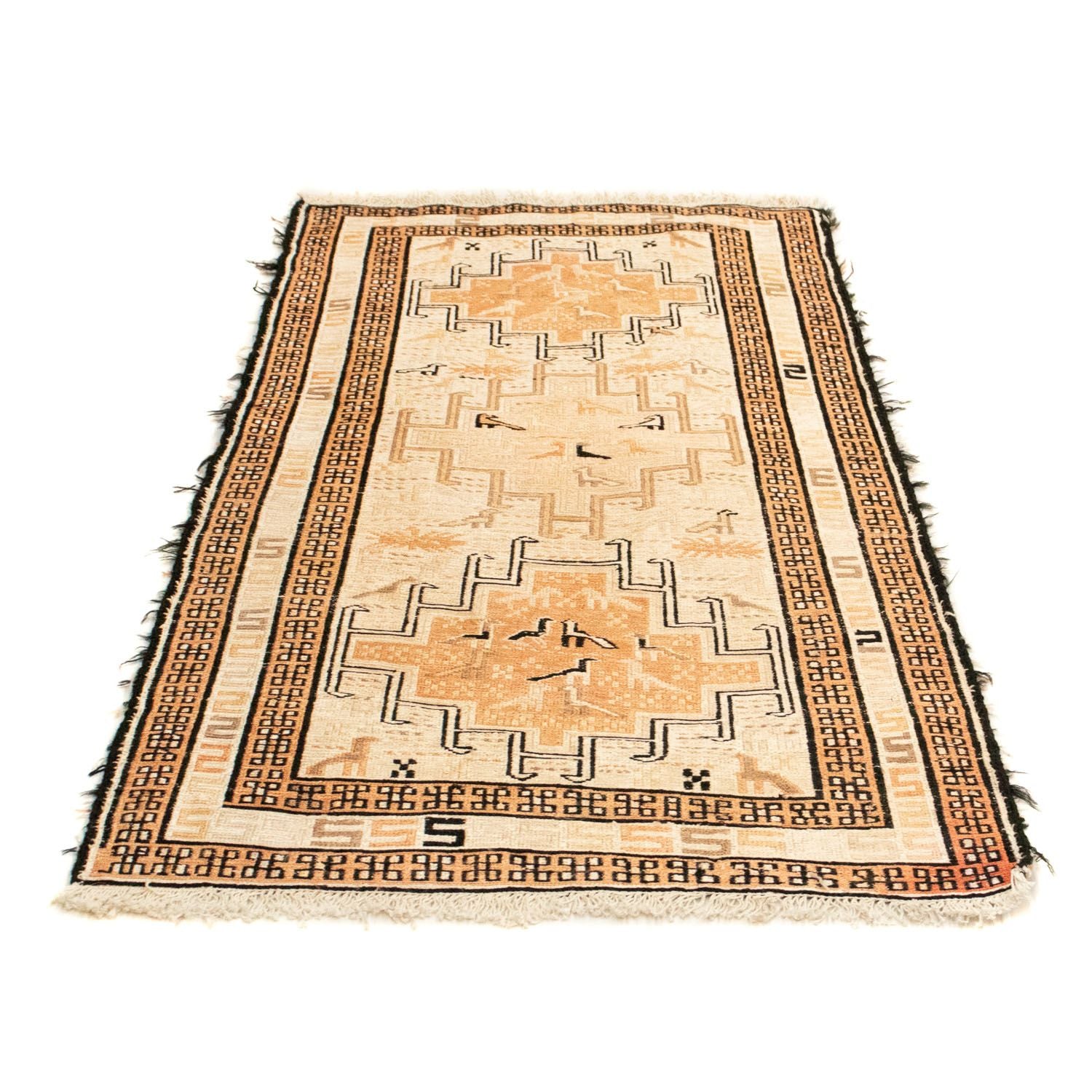 Kelim-tæppe - orientalsk - 107 x 63 cm - beige