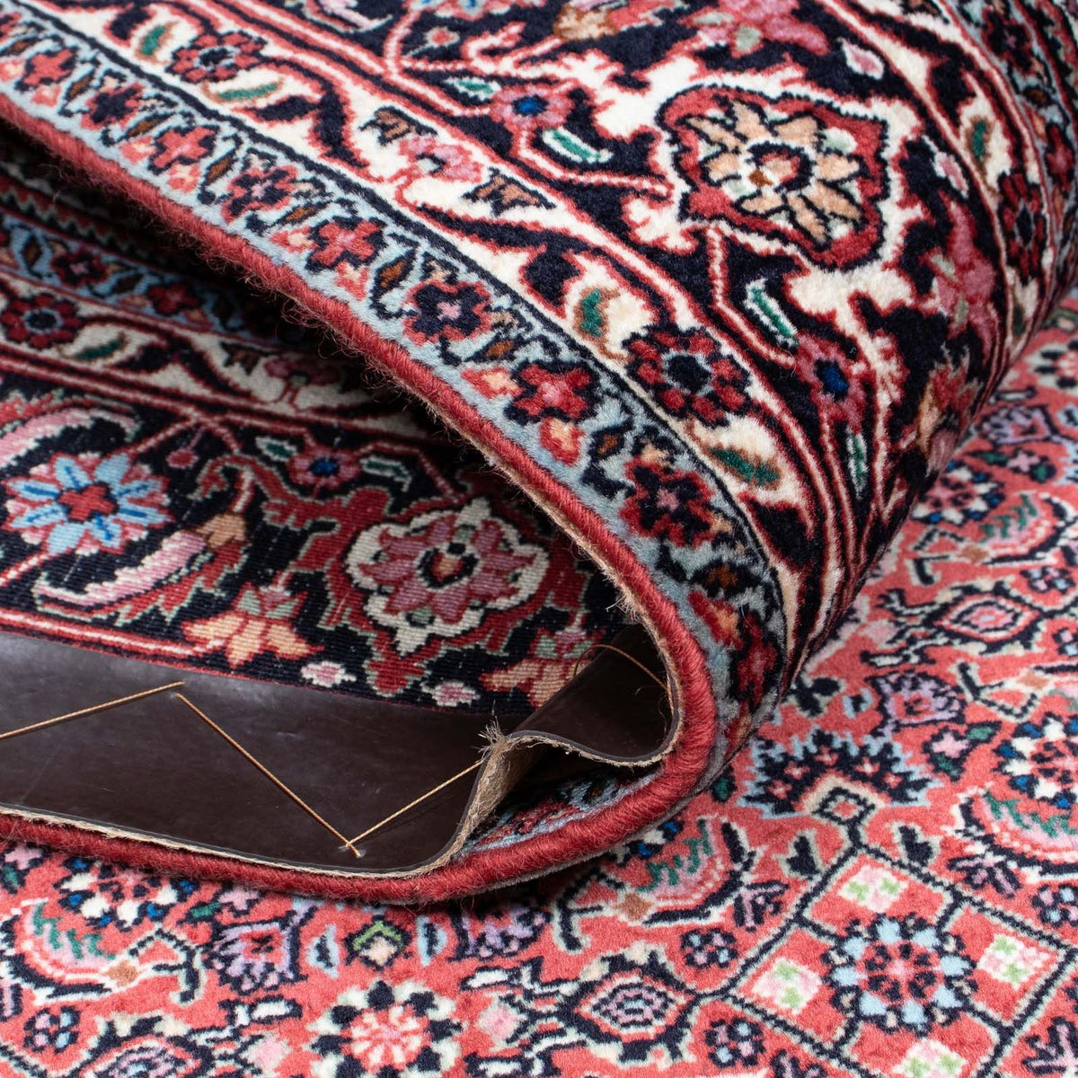 Persisk tæppe - Bijar - 205 x 128 cm - lysrød