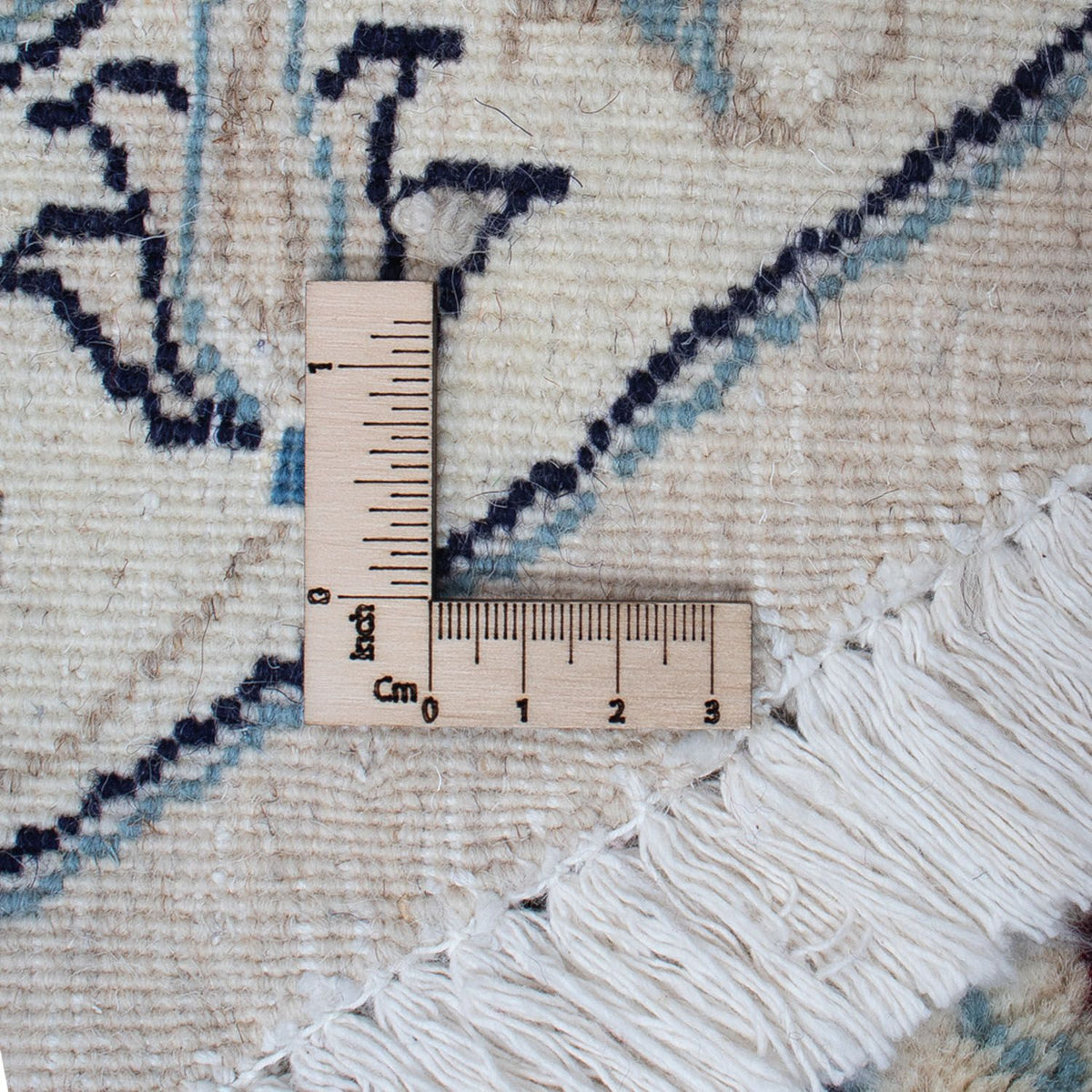 Persisk tæppe - Nain rundt  - 290 x 290 cm - mørkeblå