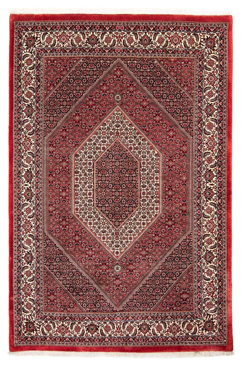 Persisk tæppe - Bijar - 250 x 171 cm - mørkerød