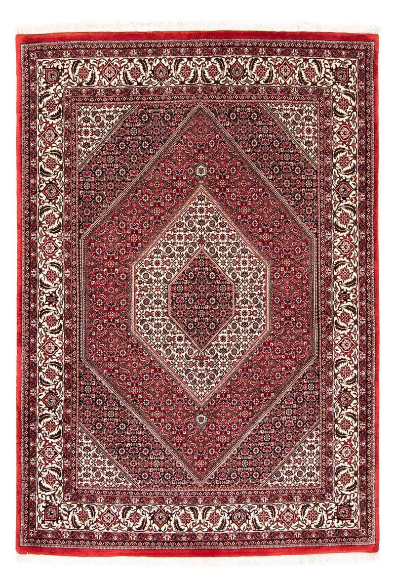 Persisk tæppe - Bijar - 240 x 168 cm - mørkerød