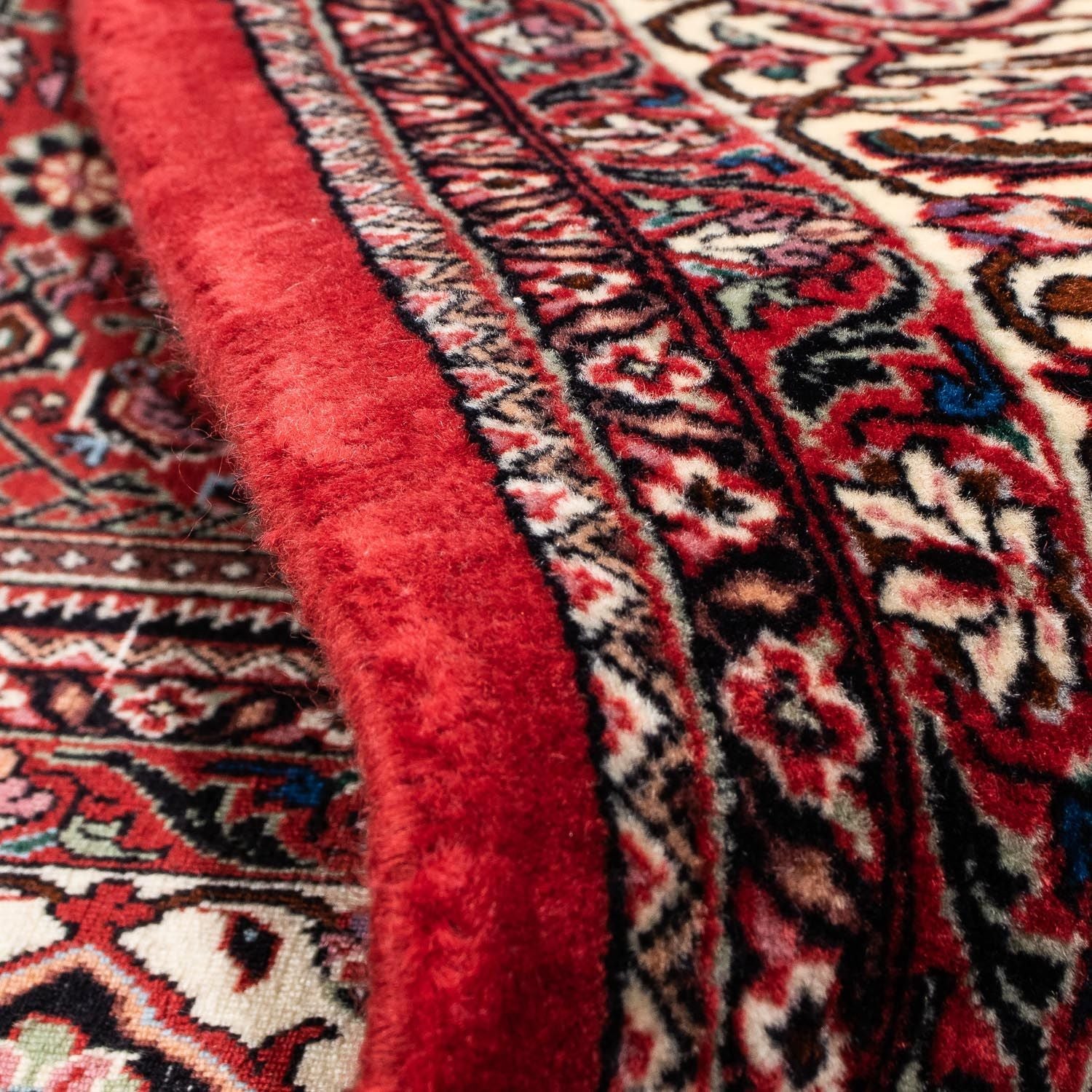 Persisk tæppe - Bijar - 240 x 168 cm - mørkerød