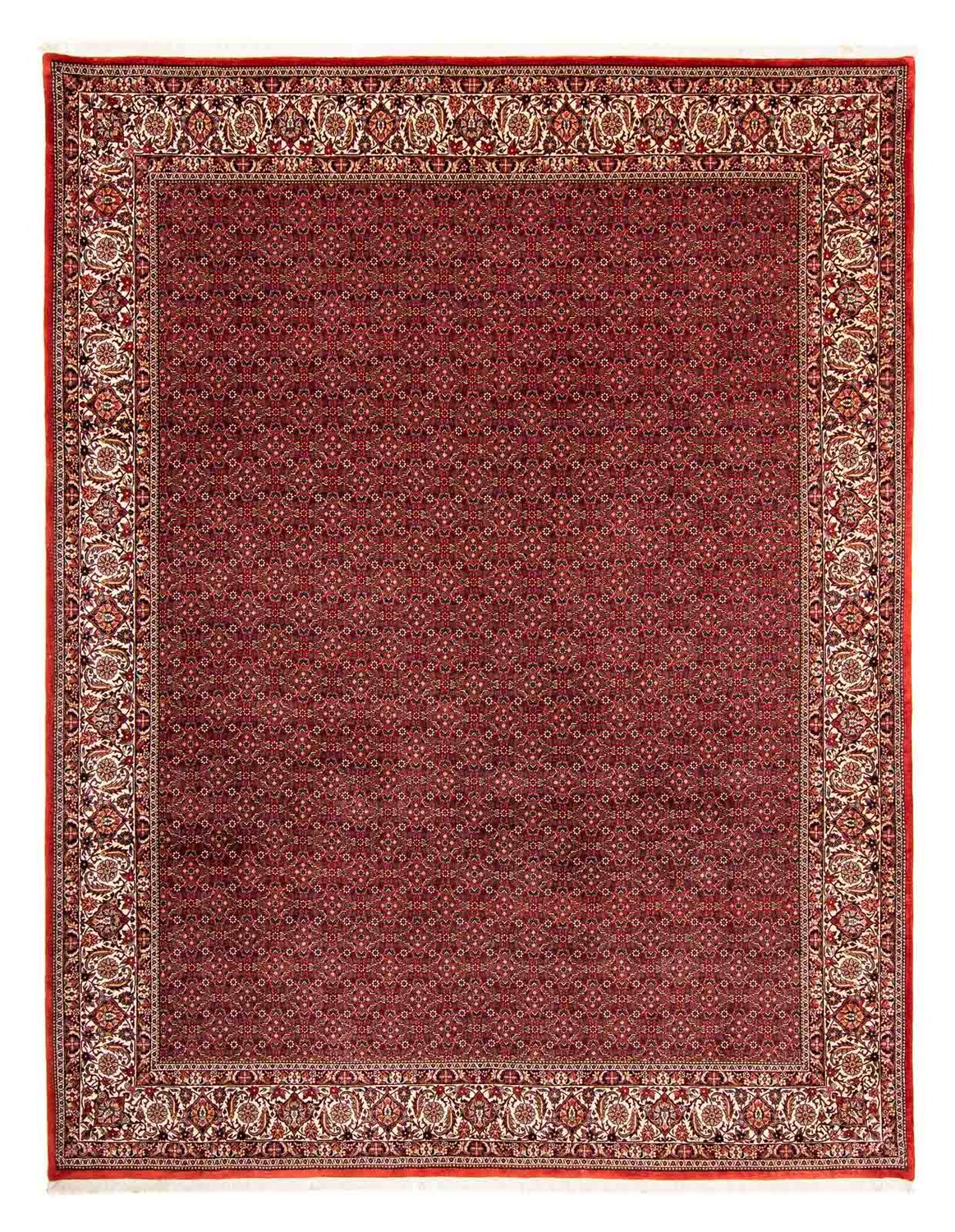 Persisk tæppe - Bijar - 400 x 308 cm - mørkerød