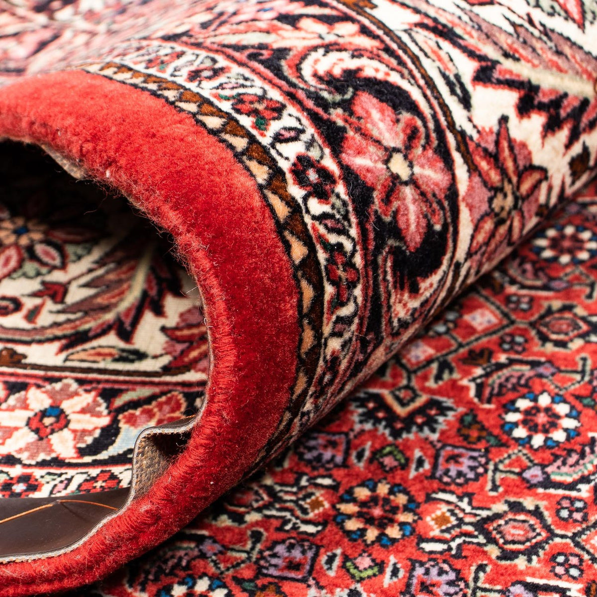 Persisk tæppe - Bijar - 400 x 308 cm - mørkerød