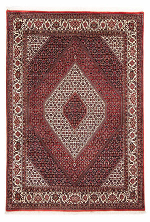 Persisk tæppe - Bijar - 236 x 172 cm - mørkerød