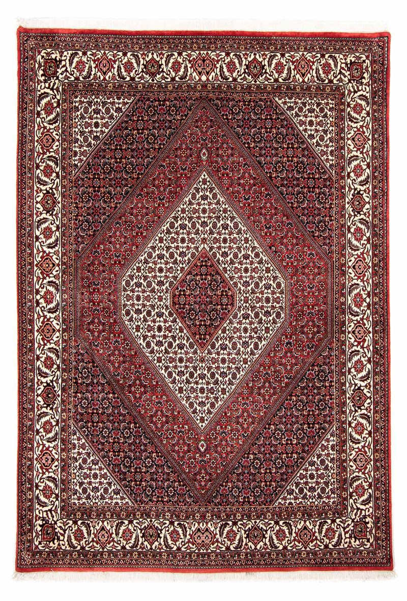 Persisk tæppe - Bijar - 236 x 172 cm - mørkerød