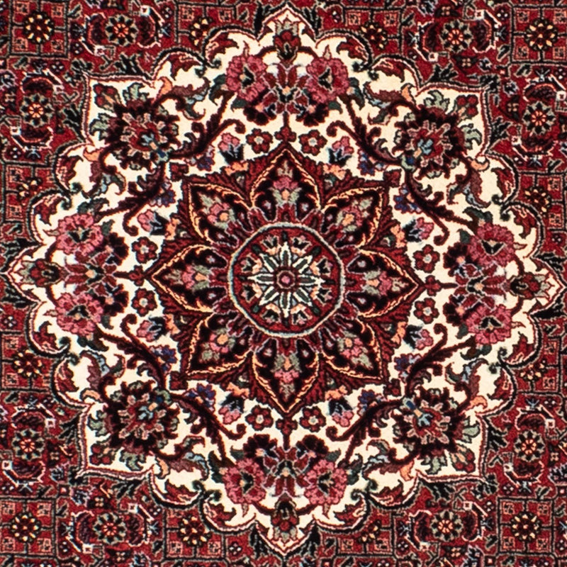Persisk tæppe - Bijar rundt  - 155 x 155 cm - mørkerød