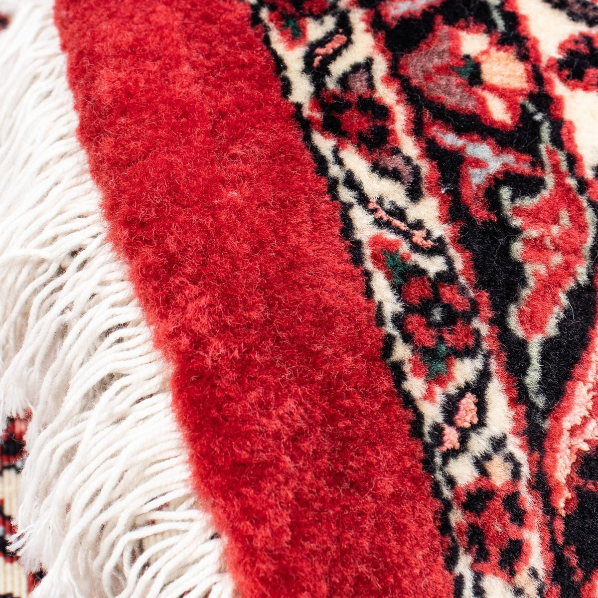 Persisk tæppe - Bijar rundt  - 155 x 155 cm - mørkerød