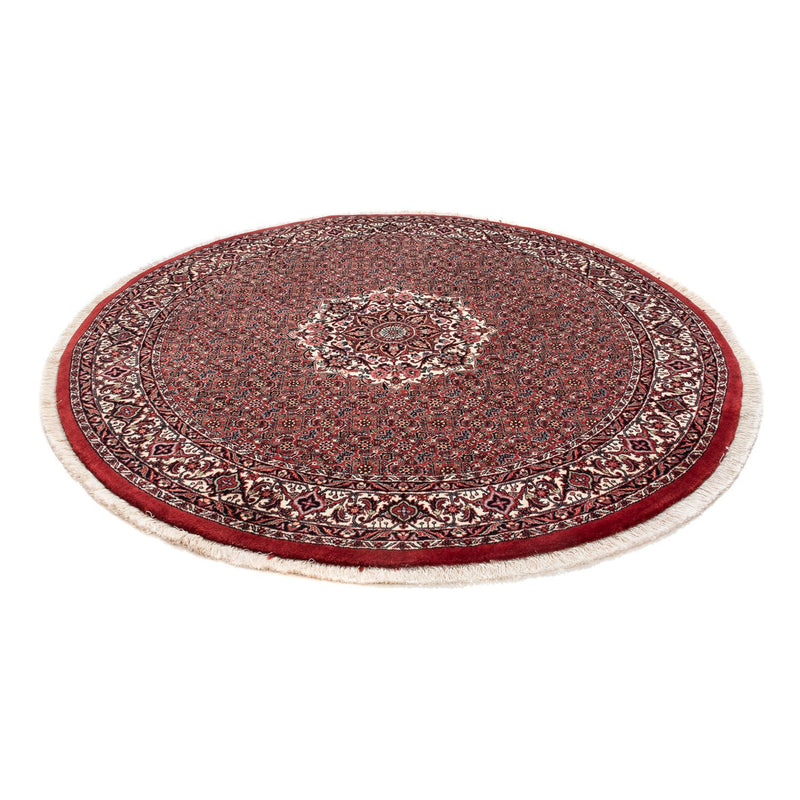 Persisk tæppe - Bijar rundt  - 155 x 155 cm - mørkerød
