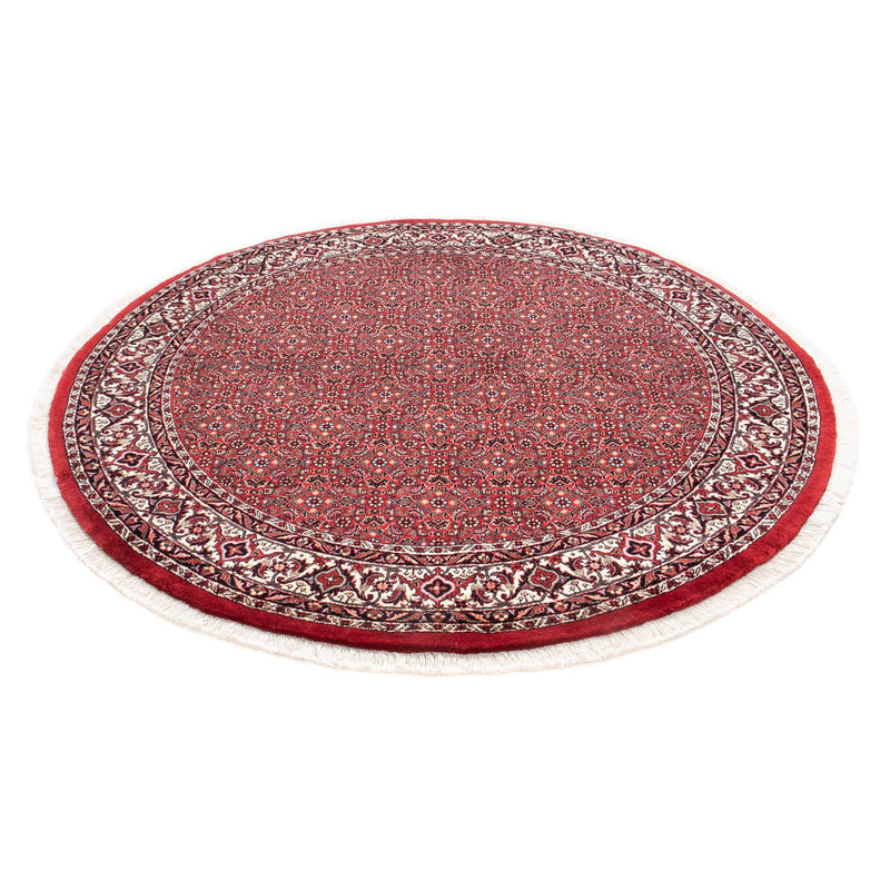 Persisk tæppe - Bijar rundt  - 150 x 150 cm - mørkerød
