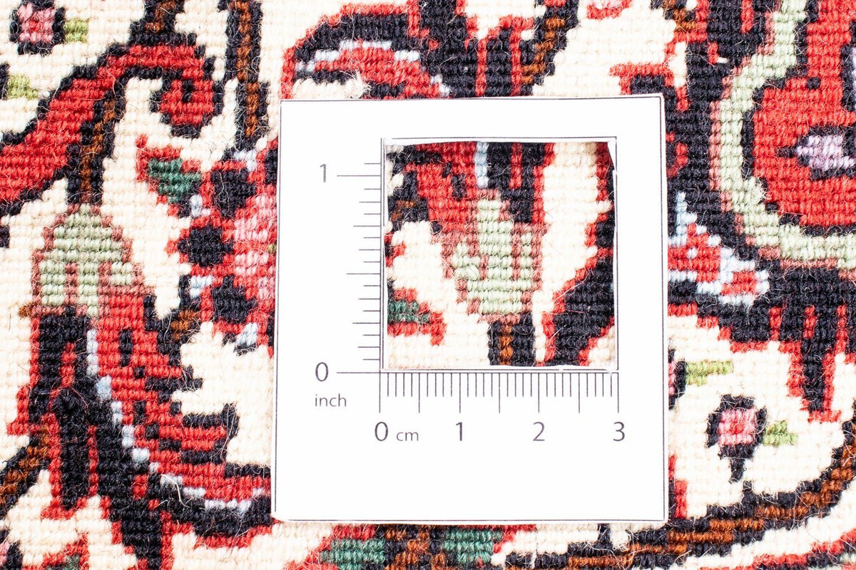 Persisk tæppe - Bijar rundt  - 150 x 150 cm - mørkerød