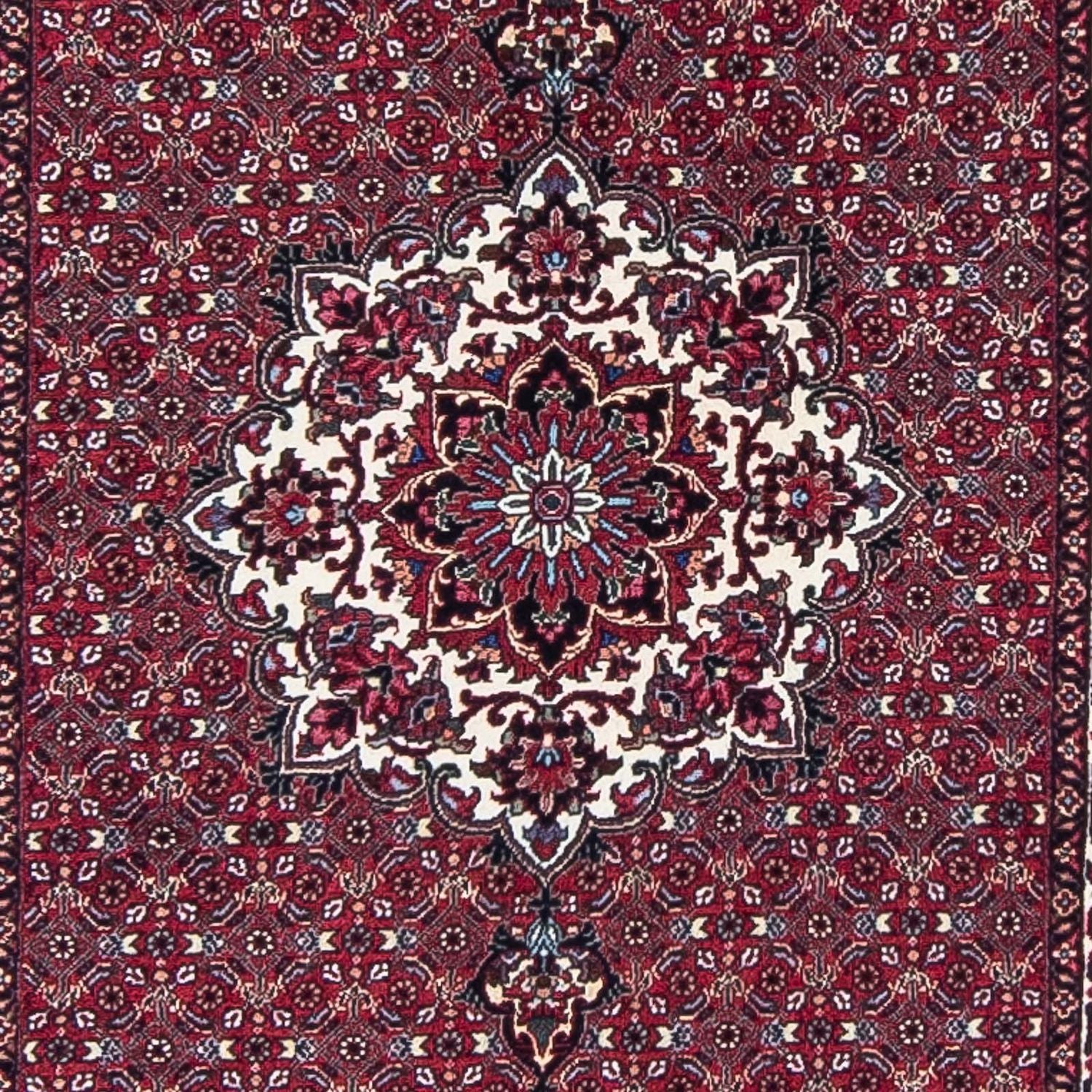 Løber Persisk tæppe - Bijar - 398 x 83 cm - mørkerød