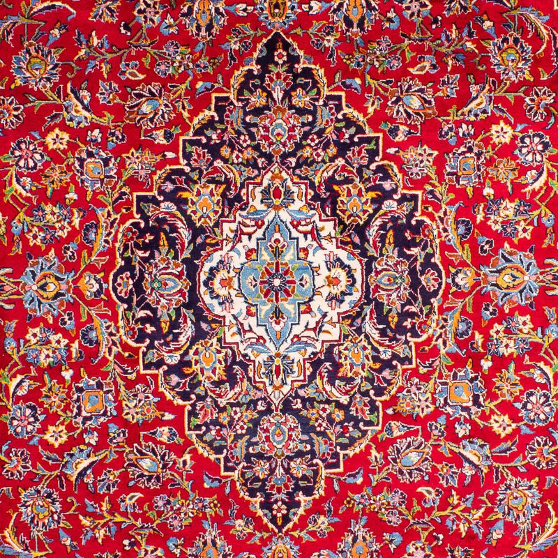 Persisk tæppe - Keshan - 386 x 252 cm - mørkerød