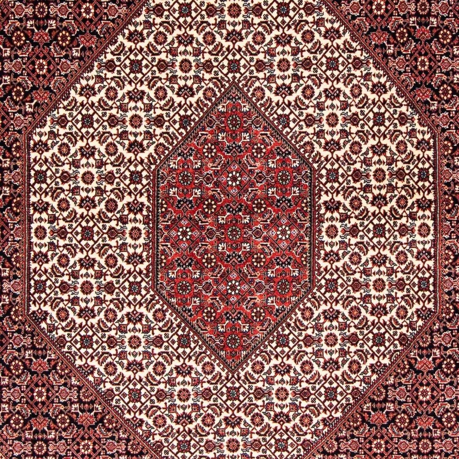 Persisk tæppe - Bijar - 242 x 171 cm - lysrød
