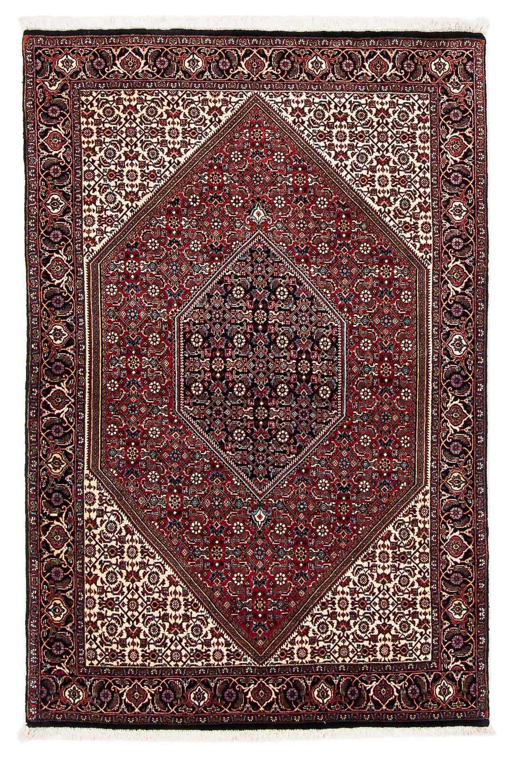 Persisk tæppe - Bijar - 177 x 112 cm - mørkerød
