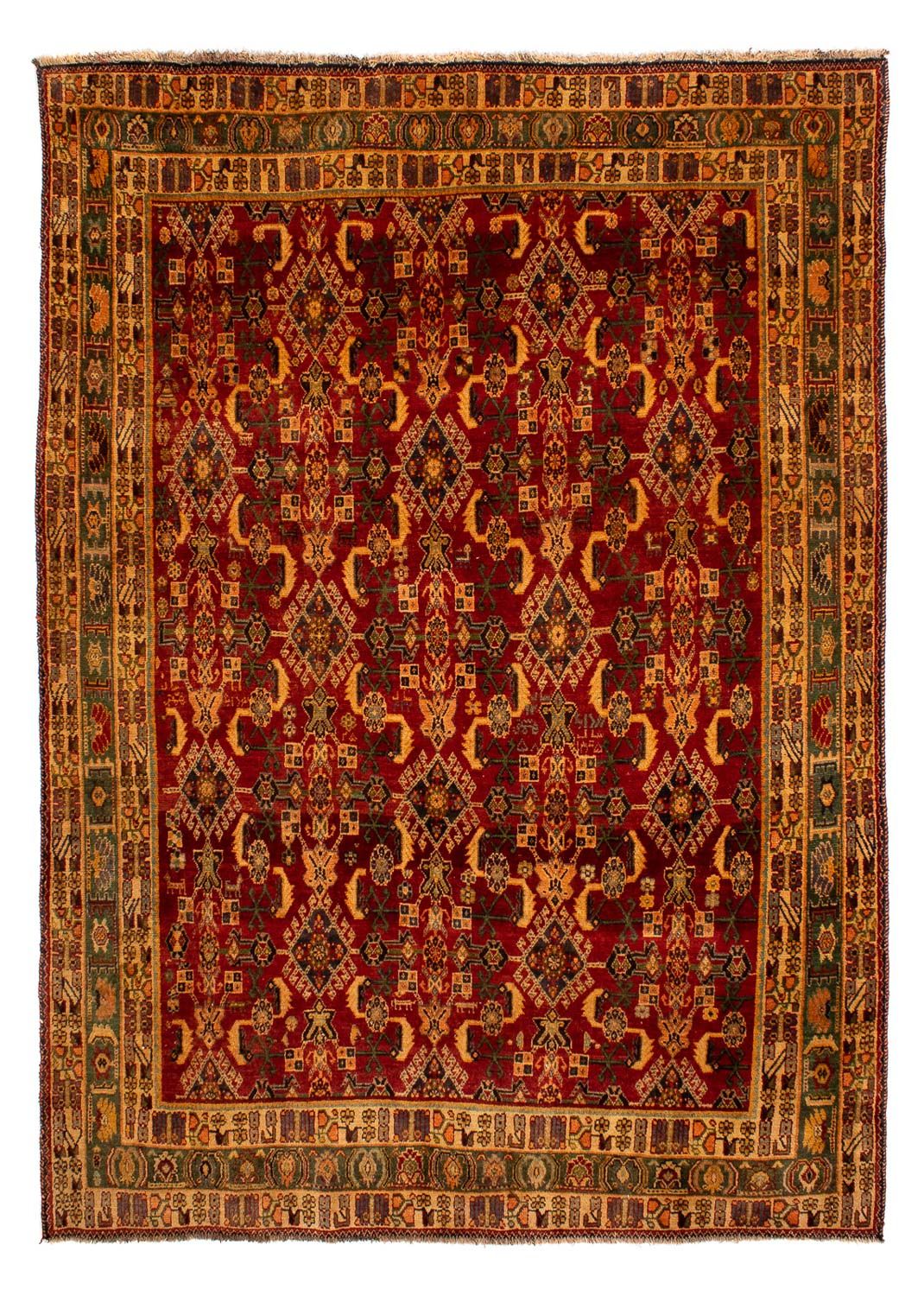 Persisk tæppe - Nomadisk - 288 x 200 cm - mørkerød