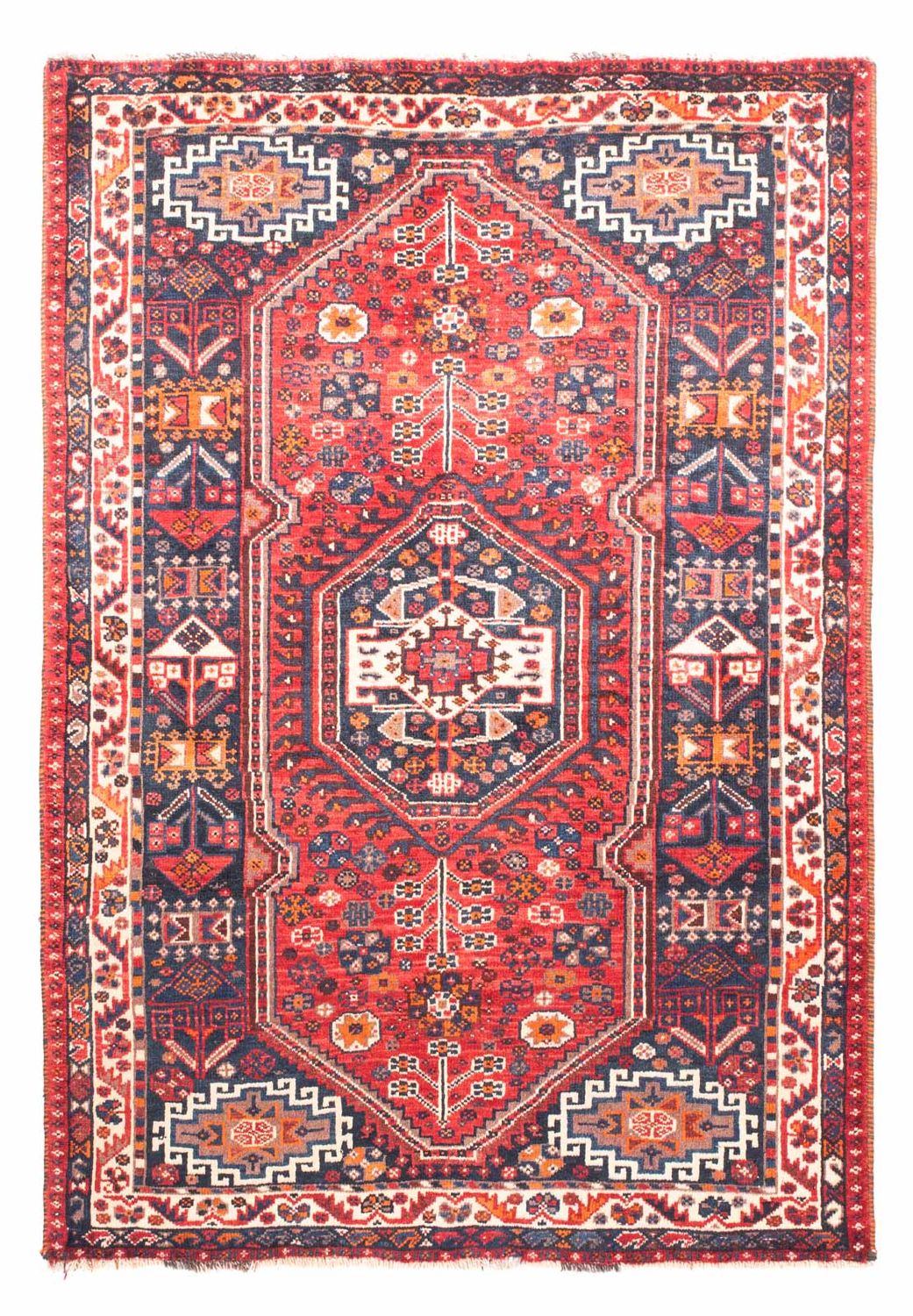 Persisk tæppe - Nomadisk - 161 x 110 cm - mørkerød