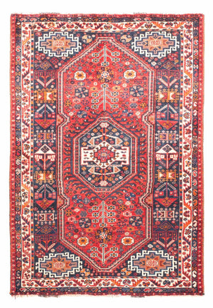 Persisk tæppe - Nomadisk - 161 x 110 cm - mørkerød