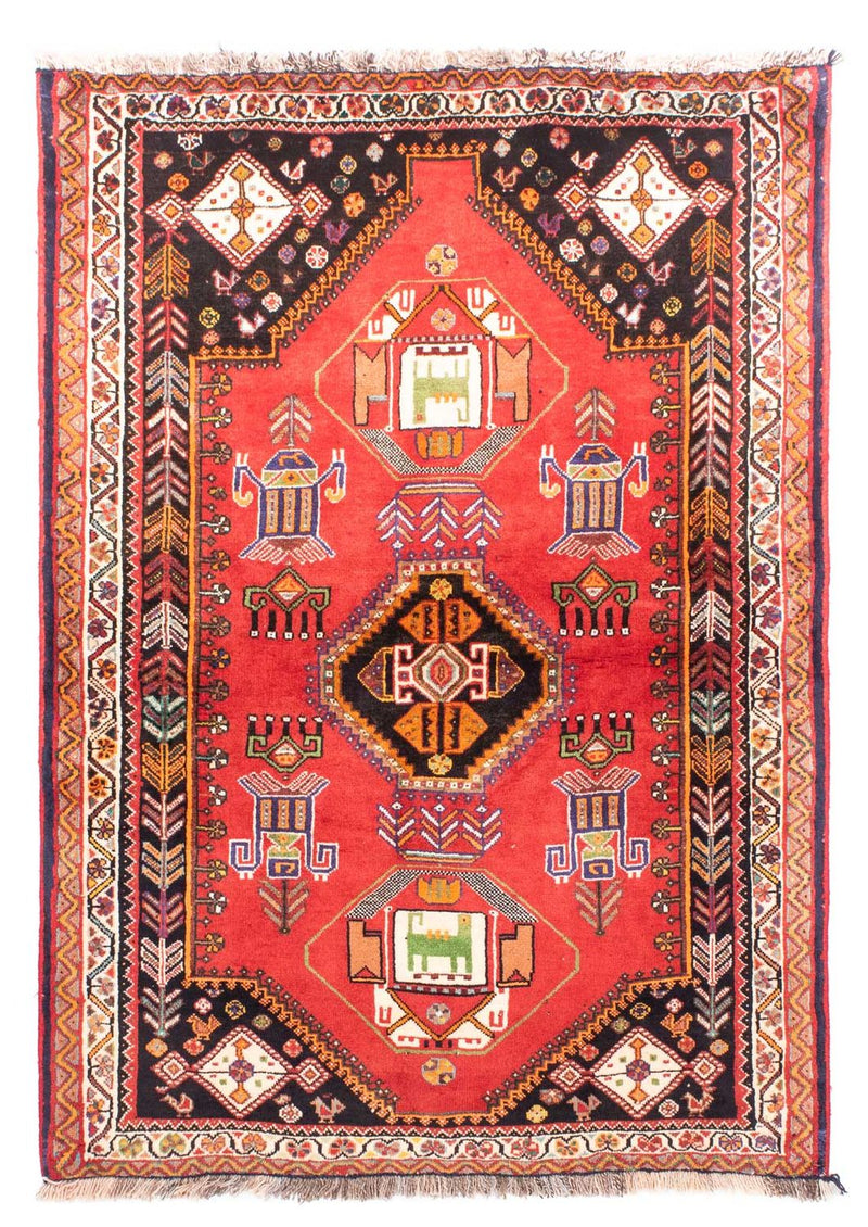 Persisk tæppe - Nomadisk - 165 x 118 cm - mørkerød