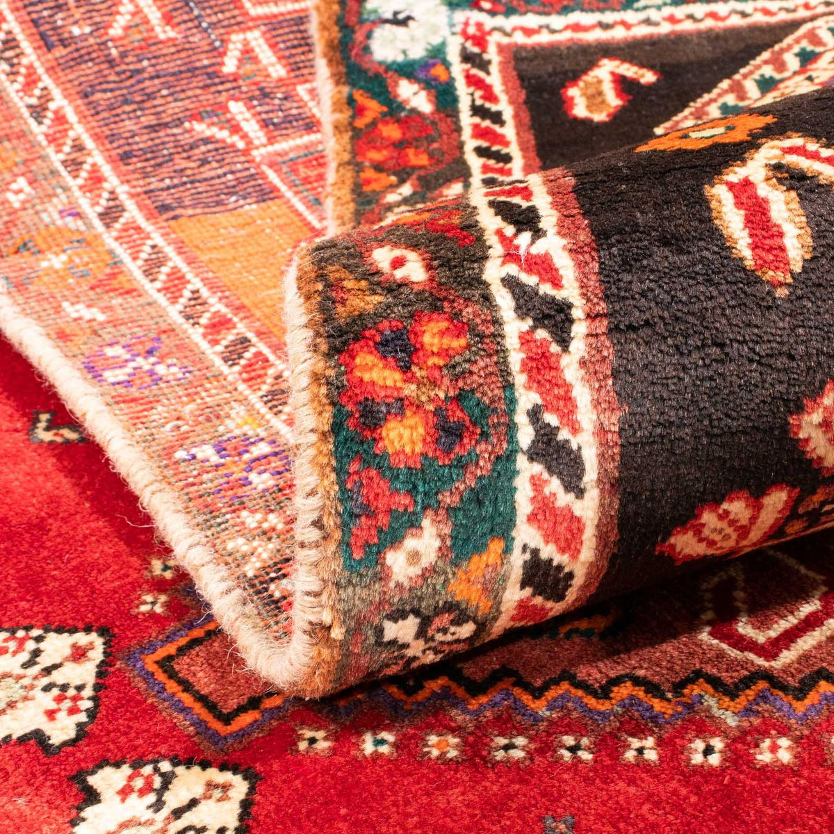 Persisk tæppe - Nomadisk - 153 x 110 cm - mørkerød