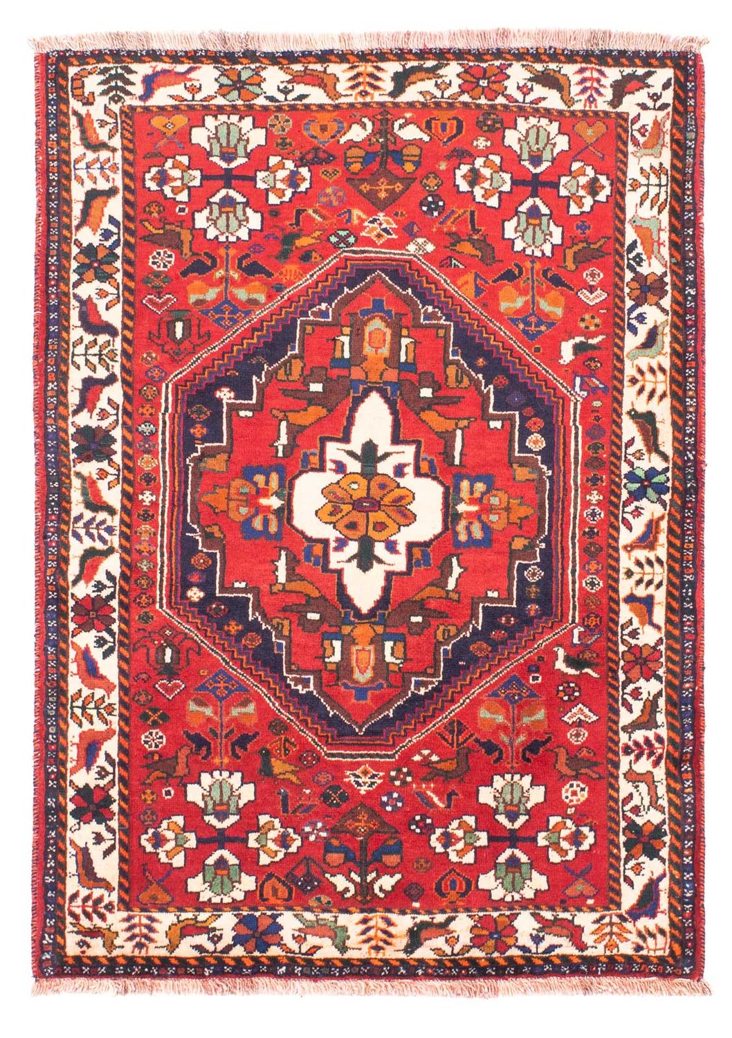 Persisk tæppe - Nomadisk - 158 x 106 cm - mørkerød