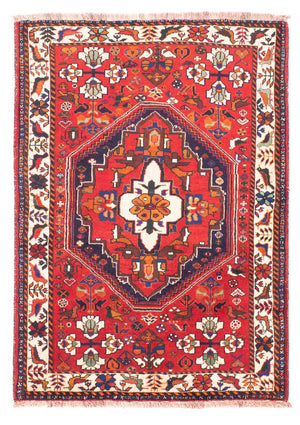 Persisk tæppe - Nomadisk - 158 x 106 cm - mørkerød
