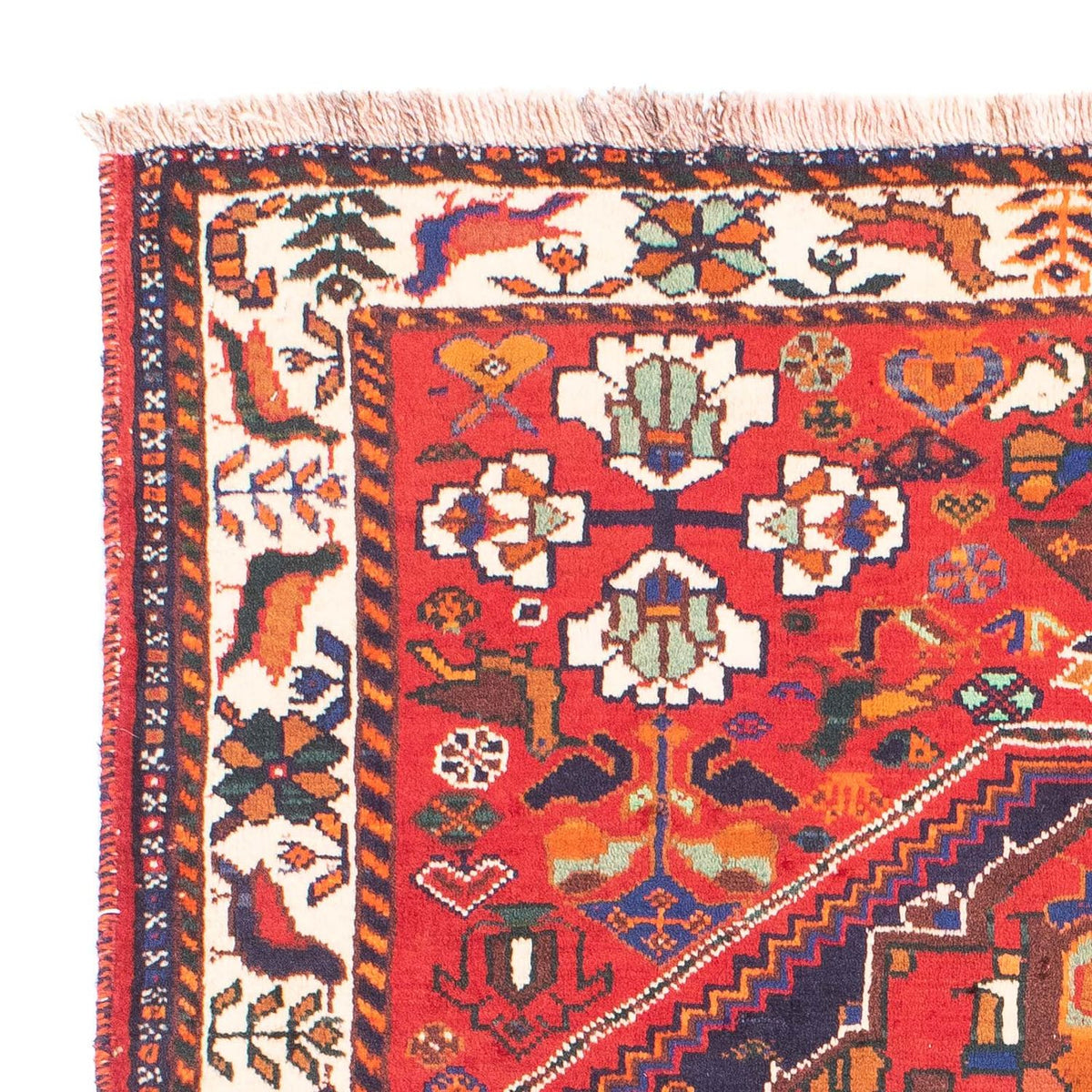 Persisk tæppe - Nomadisk - 158 x 106 cm - mørkerød