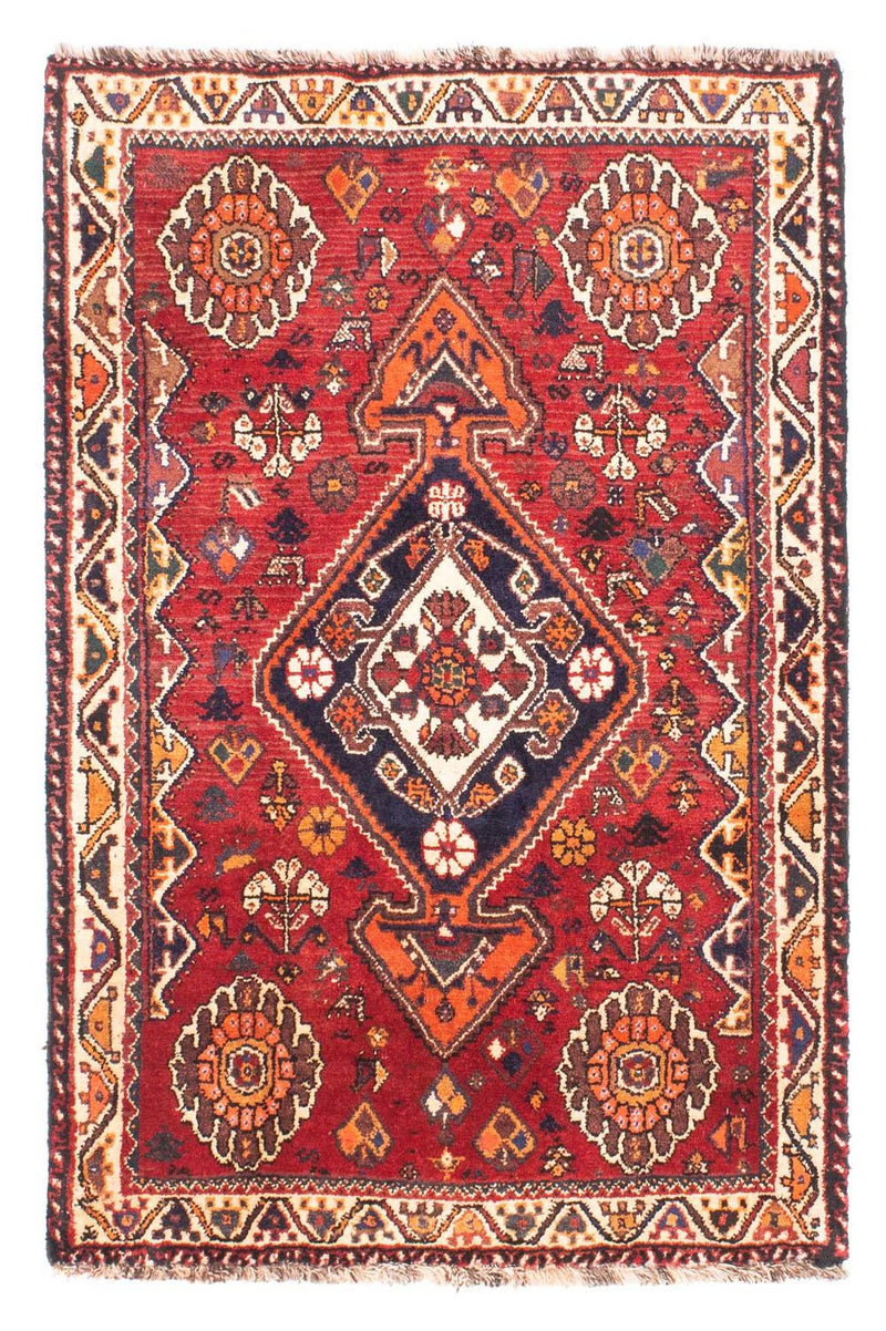 Persisk tæppe - Nomadisk - 152 x 100 cm - mørkerød
