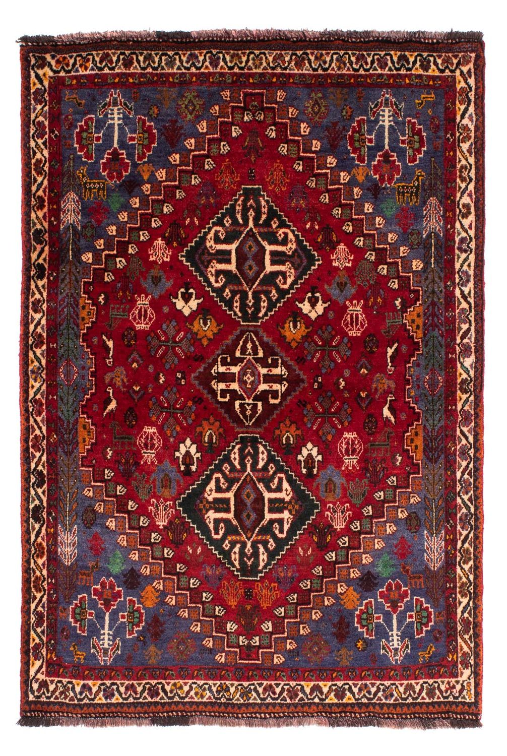 Persisk tæppe - Nomadisk - 163 x 111 cm - mørkerød