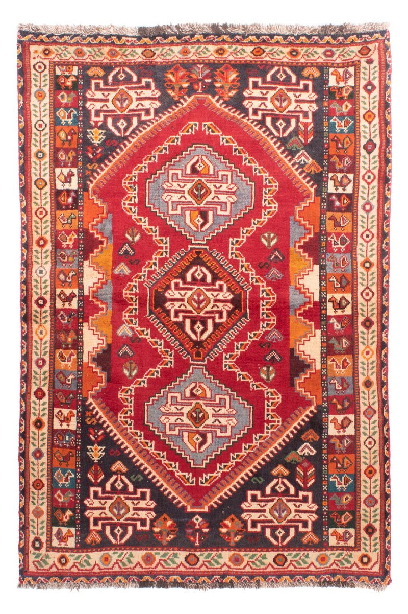 Persisk tæppe - Nomadisk - 155 x 105 cm - mørkerød